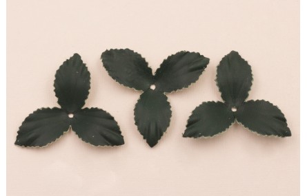 Flor pétalos relieve 45mm diam. Verde Botella