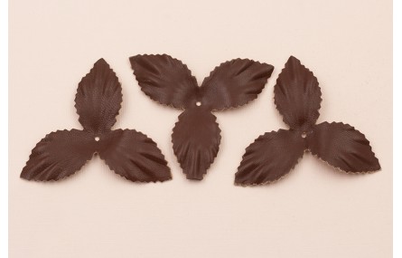 Flor pétalos relieve 60mm diam. Marrón