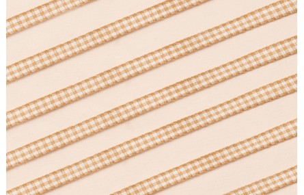 Lazo de Mini Vichy 5mm cuadros mostaza