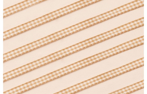 Lazo de Mini Vichy 5mm cuadros mostaza