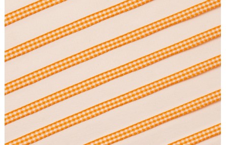 Lazo de Mini Vichy 5mm cuadros Naranja