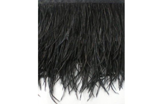 Fleco 1 mt de Pluma Avestruz negro