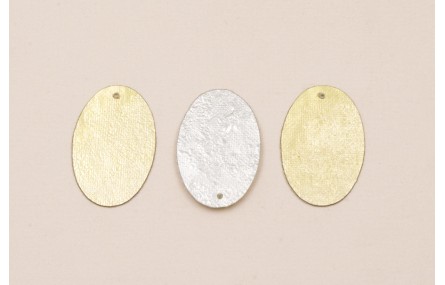 Ovalo Plata y Oro 27*12mm