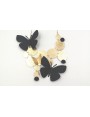 Collar chapas oro mate y mariposas negras