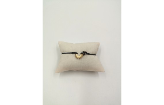 Pulsera macrame negra con medio sol y facetadas