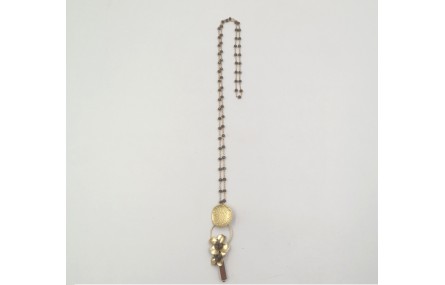 Collar largo facetadas gris, perno plano oro