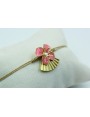 Pulsera nudo serpiente flor esmaltada rosa y trian