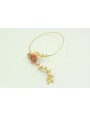 Collar rigido rama con coral esmaltado rosa