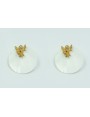 Pendientes disco nacar 12x10mm y perno trio maripo