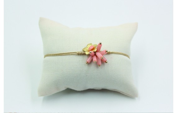 Pulsera nudo serpiente en color oro palido con cor