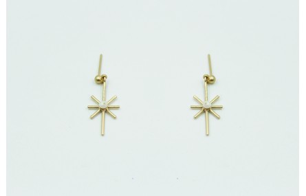 Pendientes colgante rayo de sol 3-3,2mm con perla 