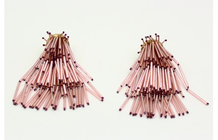 Pendientes cascada de tubos de cristal en tono cob