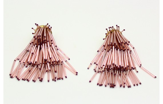 Pendientes cascada de tubos de cristal en tono cob