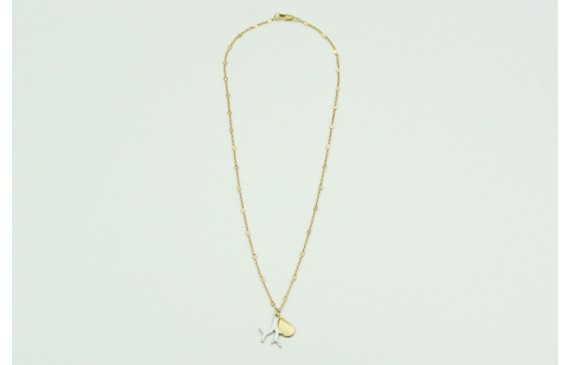 Solitario cadena de eslabon pequeño en oro matey c