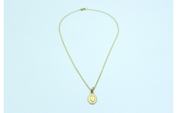 Solitario cadena eslabón pequeño oro mate con chap