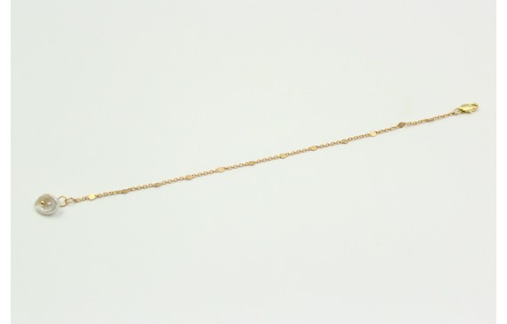 Pulsera sencilla de cadena con discos intercalados