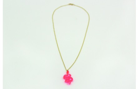 Solitario serpiente metacrilato rosa fluor con cad