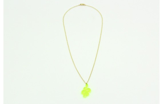 Solitario serpiente metacrilato verde fluor con ca