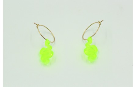 Pendiente de aro 20mm con serpiente de metacrilato