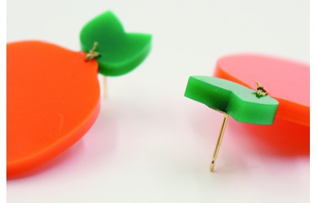 Pendientes con forma de naranja en metacrilato nar