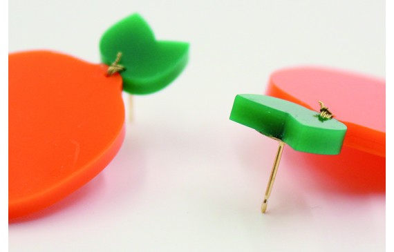 Pendientes con forma de naranja en metacrilato nar