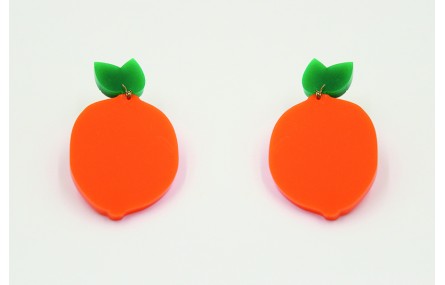 Pendientes con forma de naranja en metacrilato nar