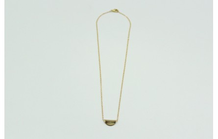 Solitario con mini terminal en latón y cadena de e