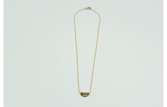 Solitario con mini terminal en latón y cadena de e