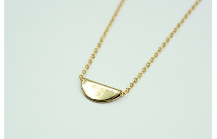 Solitario con mini terminal en latón y cadena de e