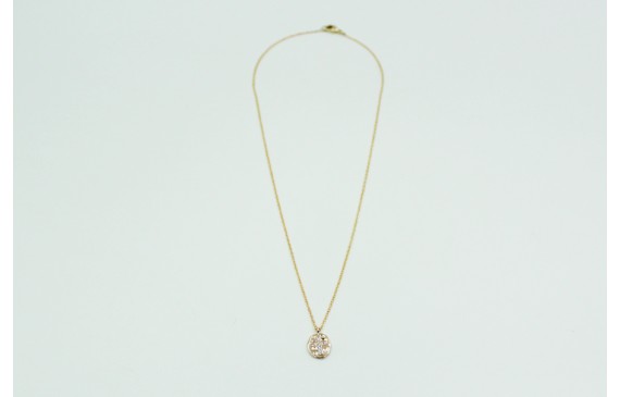 Solitario chapa con cruz de brillos en latón y cad