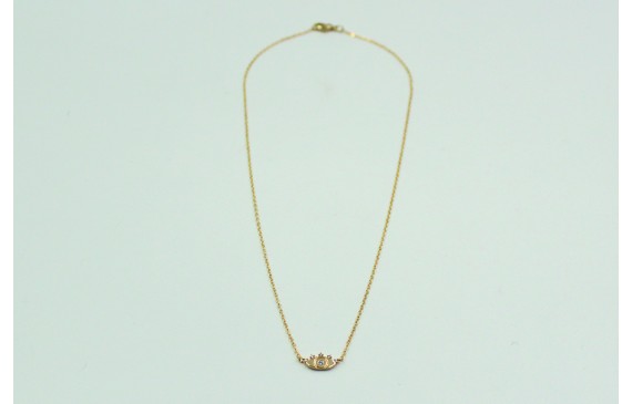 Solitario ojo turco con brillos de cristal en lató