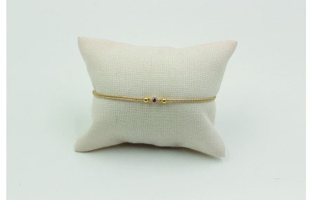 Pulsera de macrame en color oro palido y brillo de