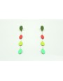 Pendientes largos con esmaltes mates pistacho, tur