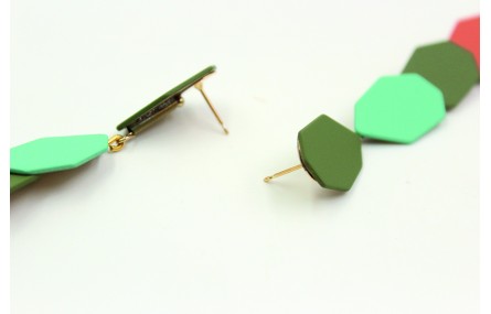 Pendientes tira de esmaltes mates en colores pista