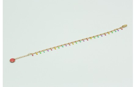 Pulsera sencilla de cadena con colgantes esmaltado