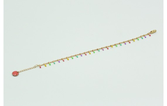 Pulsera sencilla de cadena con colgantes esmaltado
