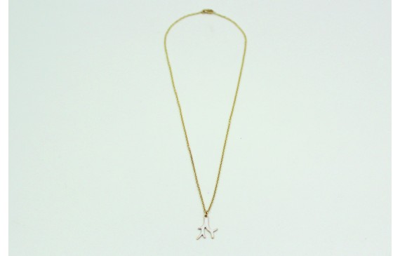 Solitario de cadena de eslabón pequeño oro mate y 