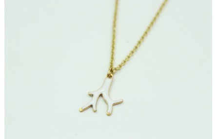 Solitario de cadena de eslabón pequeño oro mate y 