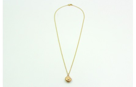 Solitario de cadena de eslabón pequeño oro mate y 