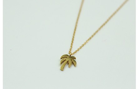 Solitario con cadena de eslabón pequeño dorado y c