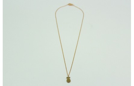 Solitario con cadena de eslabón pequeño dorado y c