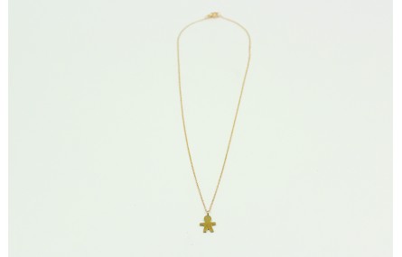 Solitario con cadena de eslabón pequeño dorado y c