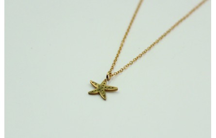 Solitario con cadena de eslabón pequeño dorado y c