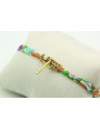 Pulsera lazo liberty con flores naranjas, azules, 