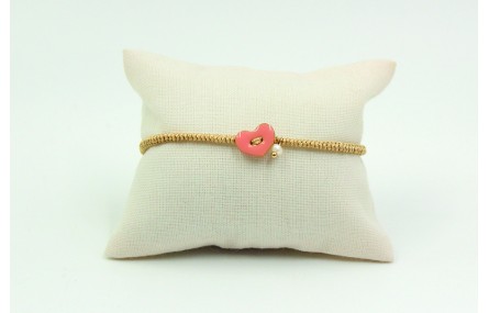 Pulsera entera nudo serpiente oro palido con coraz