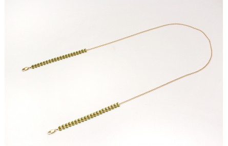 Cuelga mascarilla de cadena de petalos esmaltada v