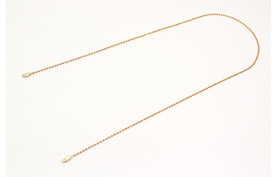 Cuelga mascarilla cadena con miyuki mostaza. Largo