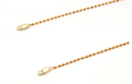 Cuelga mascarilla cadena con miyuki mostaza. Largo