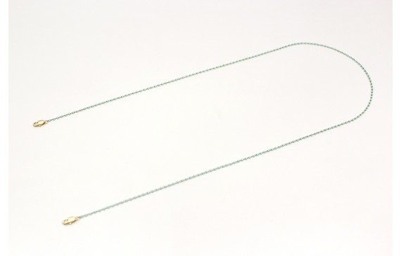 Cuelga mascarilla cadena con miyuki menta. Largo 6