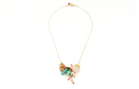 Gargantilla cadena fina oro con el centro de semip